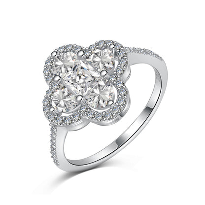 Angela Jewelry]Luxurious Eternity Flower Shape Banquet Ring