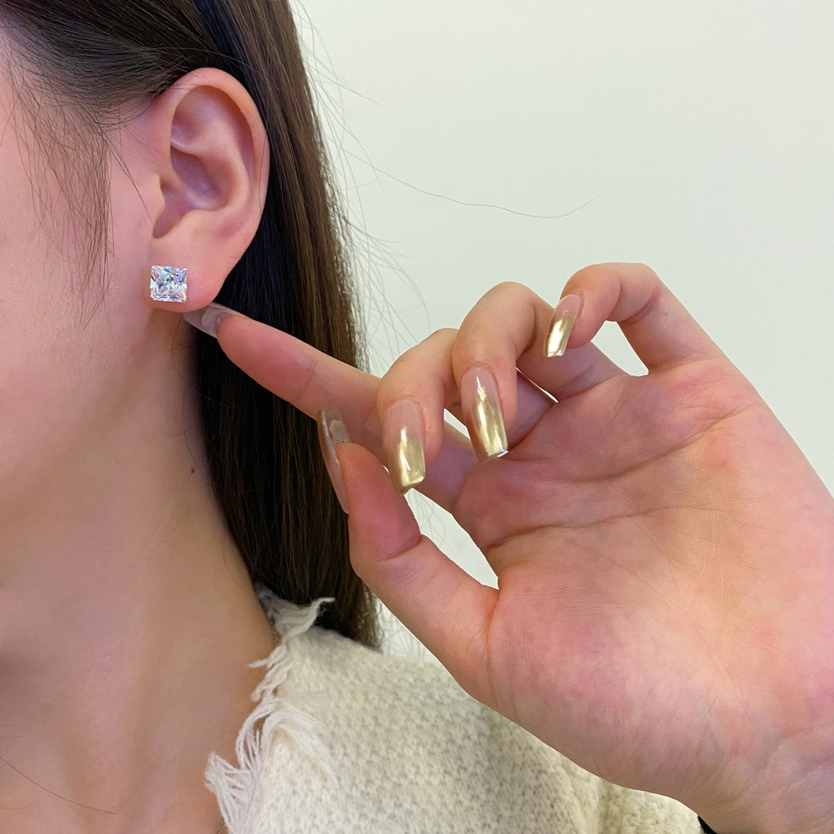 Angela Jewelry]Ornate Square Shape Earrings