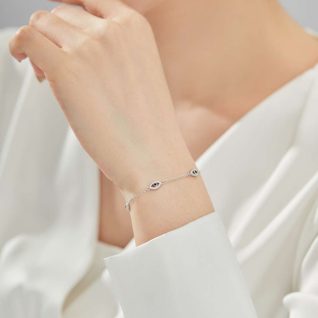 Angela Jewelry]Evil Eye Shape Pendent Necklace