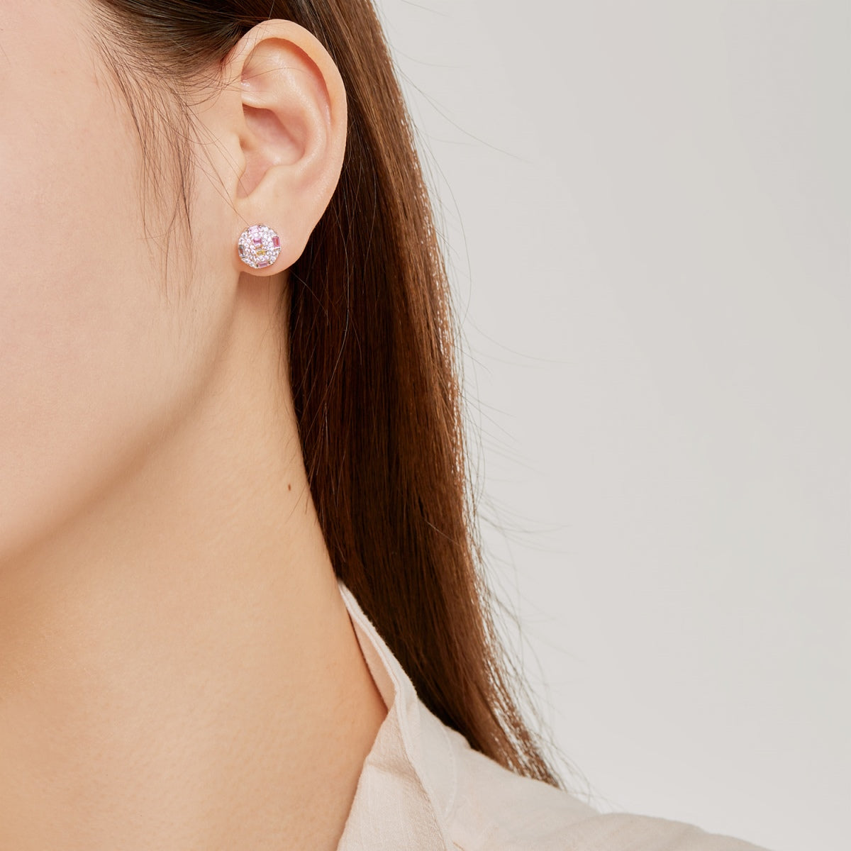 Angela Jewelry]Ornate Colorful Octagon Shape Daily Earrings