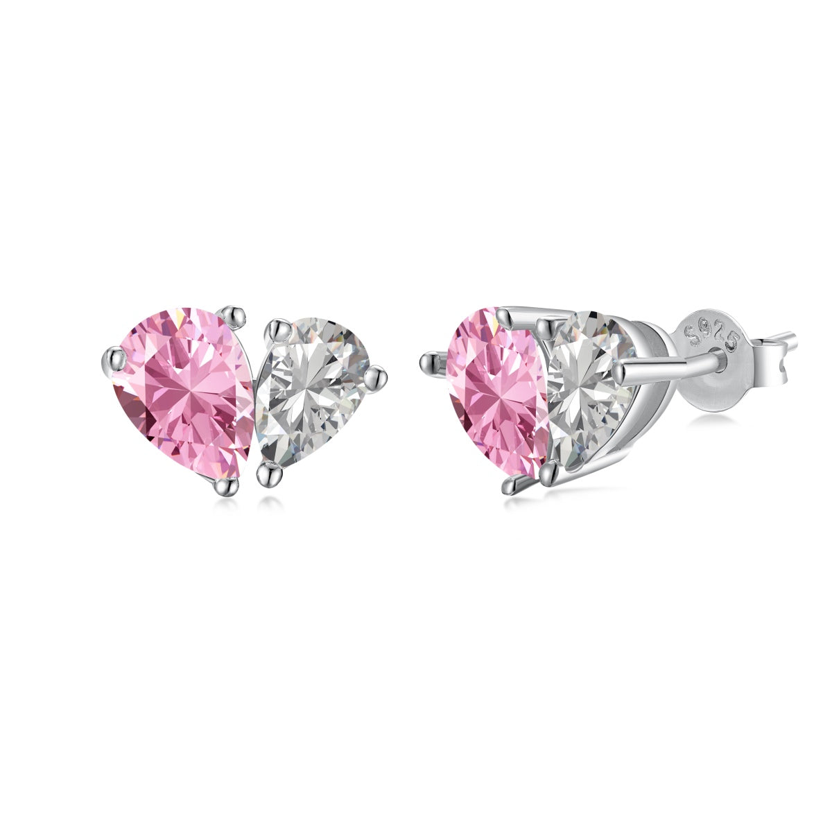 Angela Jewelry]Dazzling Elegant Heart Cut Lover Earrings