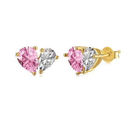 Angela Jewelry]Dazzling Elegant Heart Cut Lover Earrings