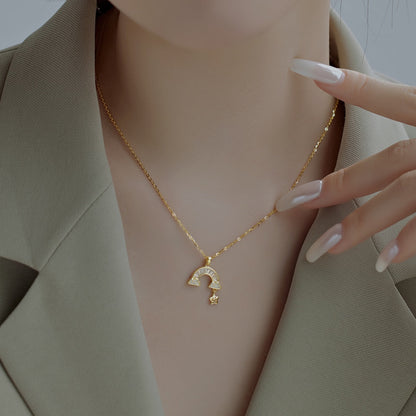 Angela Jewelry]Unique Rainbow Star Necklace