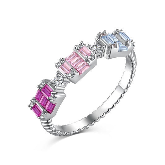 Angela Jewelry]Unique Colorful Emerald Cut Party Ring