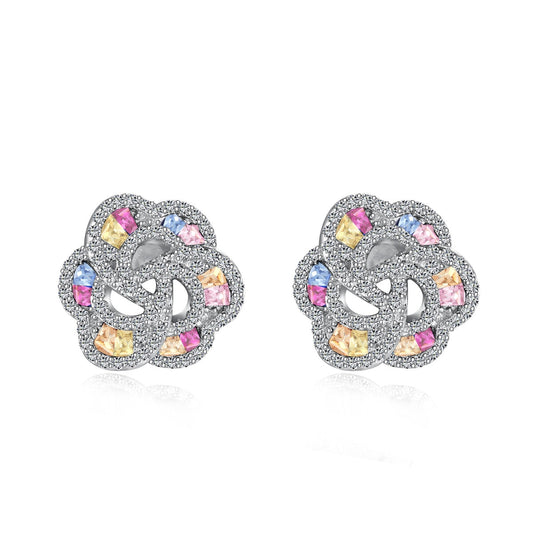 Angela Jewelry]Exquisite Flower Shape Daily Earrings