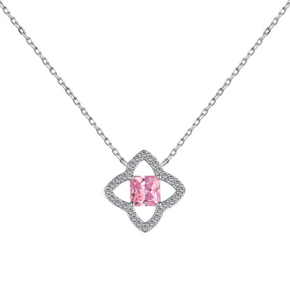 Angela Jewelry]Exquisite Flower Shape Princess Cut Necklace