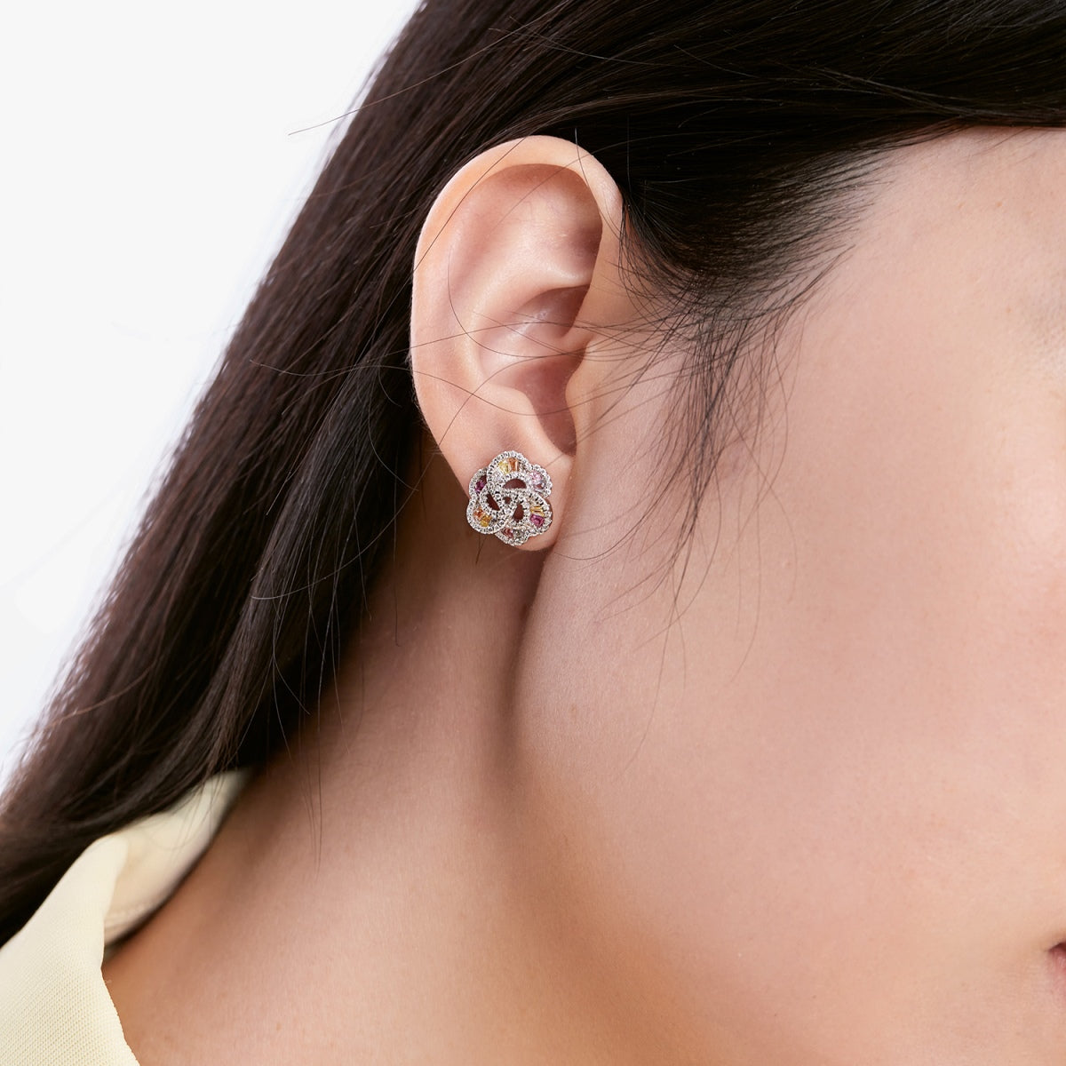 Angela Jewelry]Exquisite Flower Shape Daily Earrings