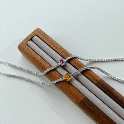 Angela Jewelry]0.75 Carat Exquisite Oval Cut Daily Bracelet