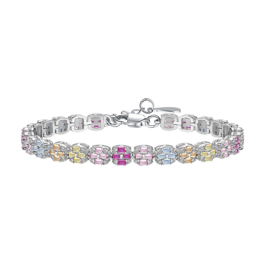 Angela Jewelry]Delicate Colorful Emerald Cut Daily Bracelet