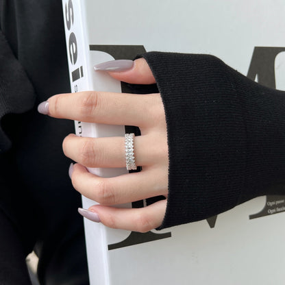 Angela Jewelry]Splashy Ornate Emerald Cut Cocktail Ring