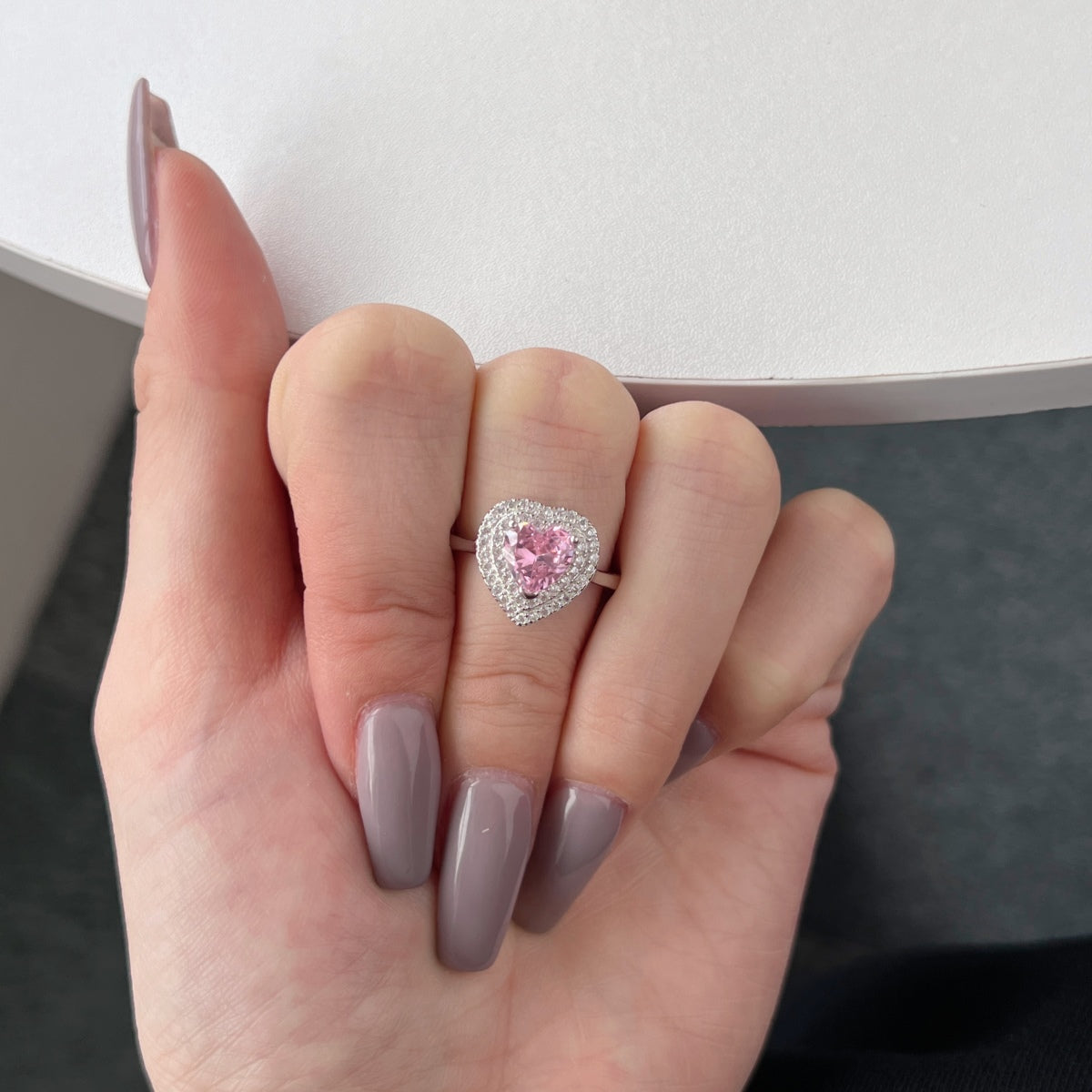 Angela Jewelry]Delicate Ebullient Heart Shape Wedding Ring