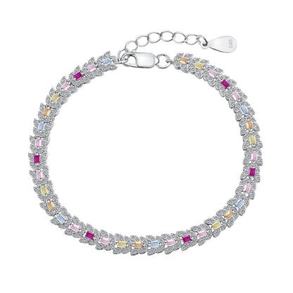 Angela Jewelry]Delicate Colorful Multi Cut Daily Bracelet