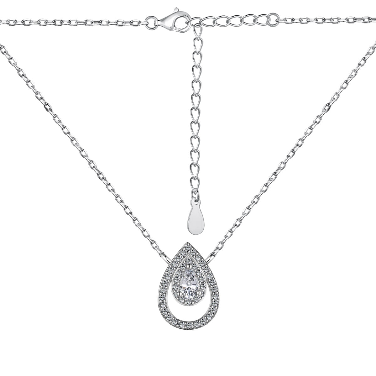 Angela Jewelry]Sparkling Pear Cut Necklace