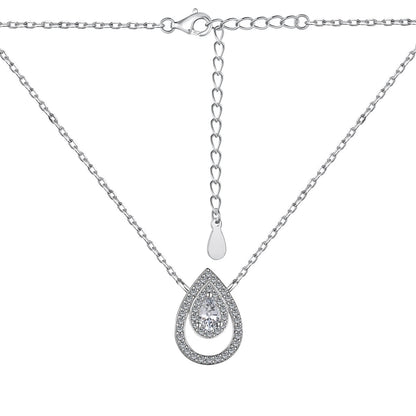 Angela Jewelry]Sparkling Pear Cut Necklace