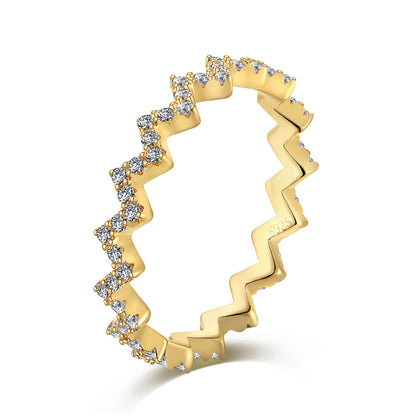 Angela Jewelry]Delicate Enchanting Wave Shape Daily Ring