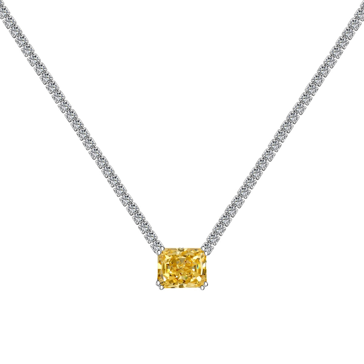 Angela Jewelry]4.0 Carat Elegant Radiant Cut Necklace