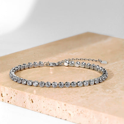 Angela Jewelry]Dazzling Sparkling Round Cut Daily Bracelet