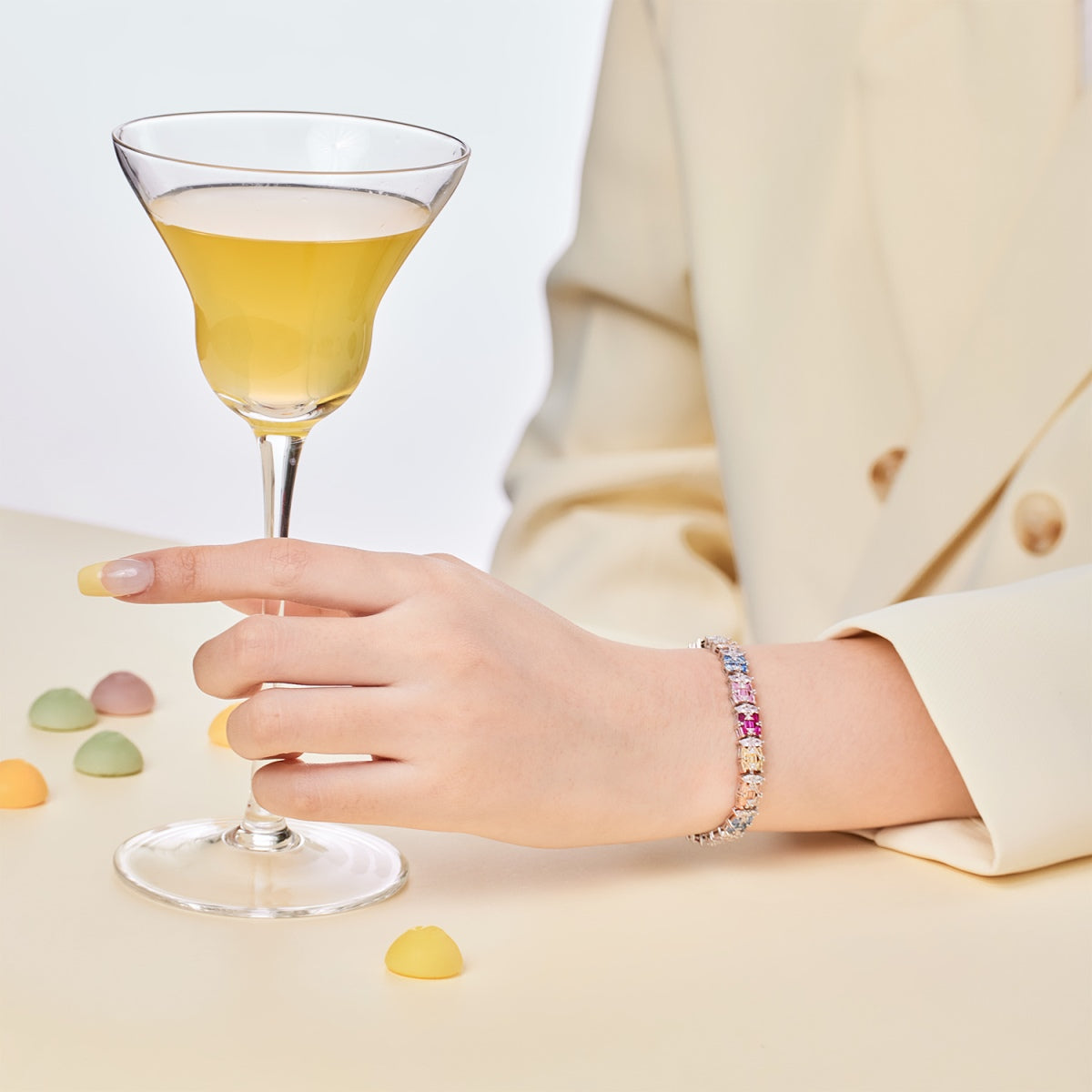 Angela Jewelry]Delicate Colorful Multi Cut Party Bracelet