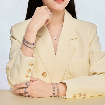 Angela Jewelry]Delicate Colorful Multi Cut Party Bracelet