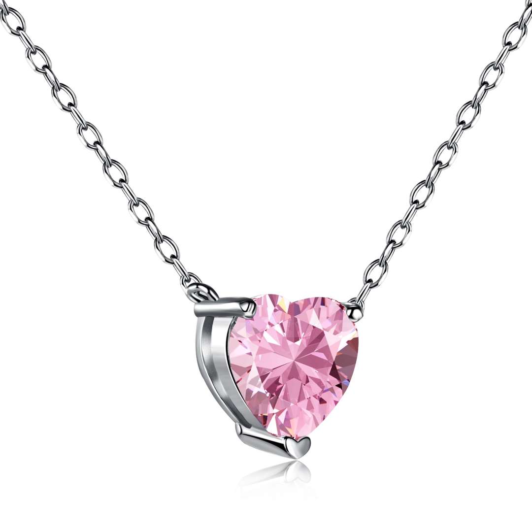 Angela Jewelry]Heart Shape Main Stone Pendant Collarbone Necklace