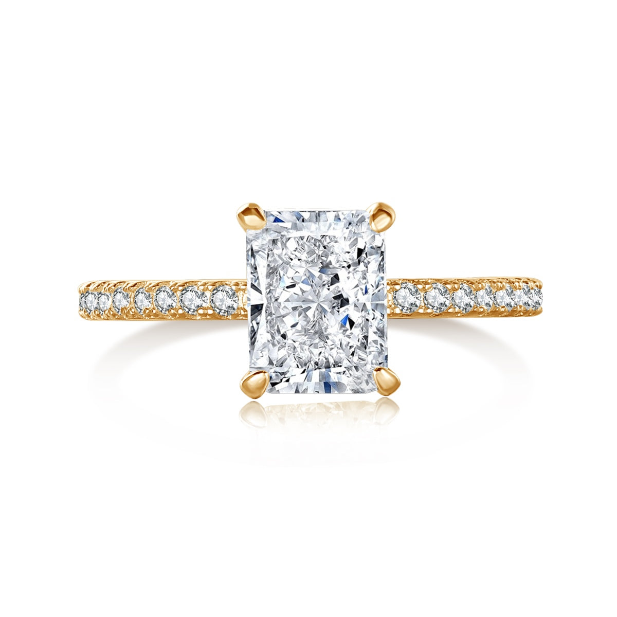 Angela Jewelry]2.0 Carat Dazzling Sparkling Radiant Cut Party Ring