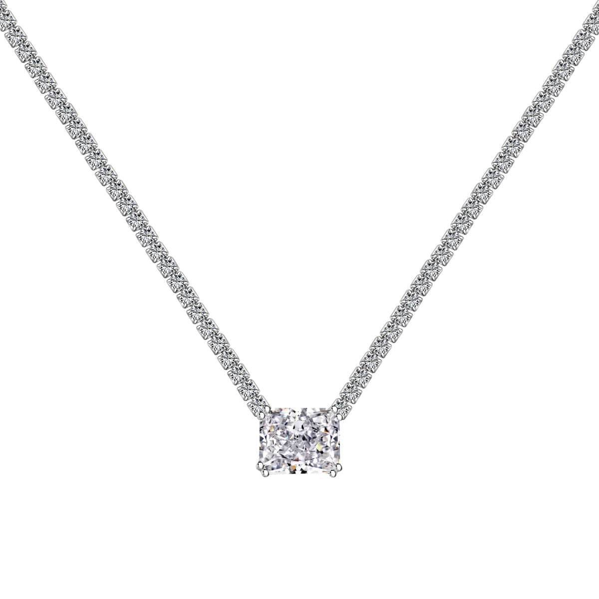 Angela Jewelry]4.0 Carat Elegant Radiant Cut Necklace