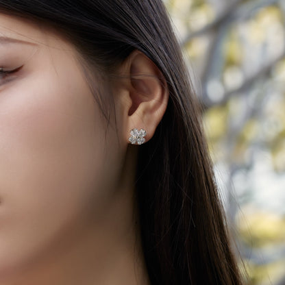 Angela Jewelry]Four-Leaf Clover Ball Earrings