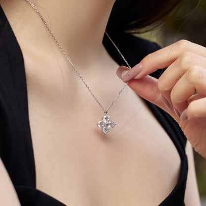 Angela Jewelry]Four-Leaf Clover And Eight-Pointed Star Necklace