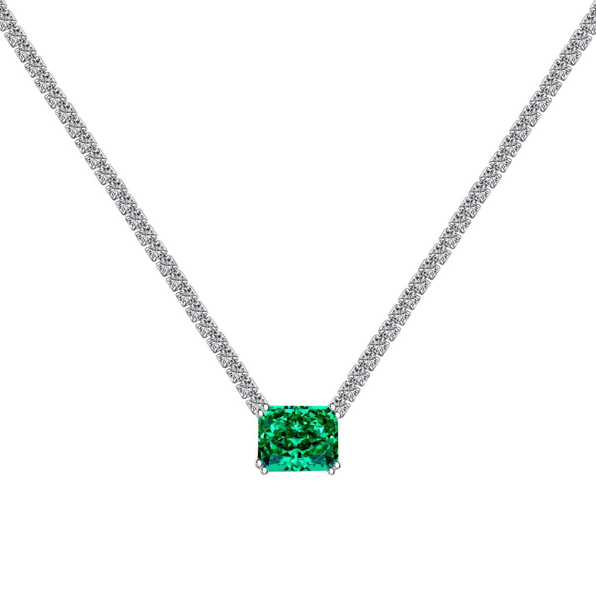 Angela Jewelry]4.0 Carat Elegant Radiant Cut Necklace