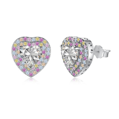Angela Jewelry]Dazzling Heart Shape Lover Earrings