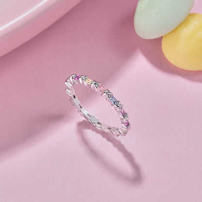 Angela Jewelry]Charming Colorful Round Cut Daily Ring