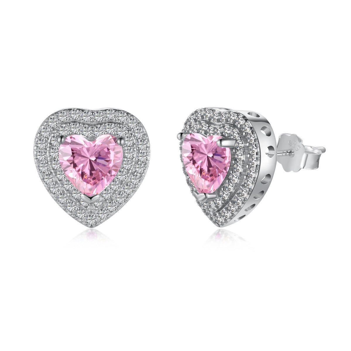 Angela Jewelry]Dazzling Heart Shape Lover Earrings