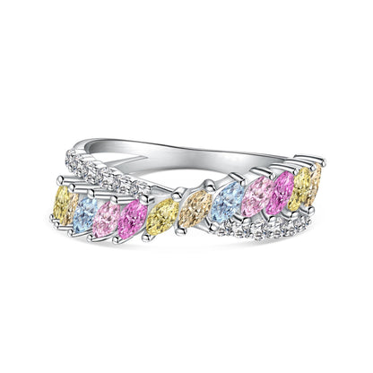 Angela Jewelry]Unique Colorful Marquise Cut Daily Ring