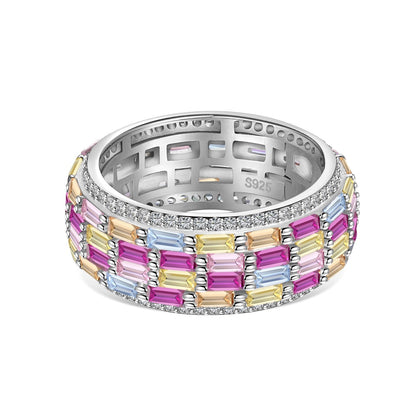 Angela Jewelry]Radiant Colorful Radiant Cut Daily Ring