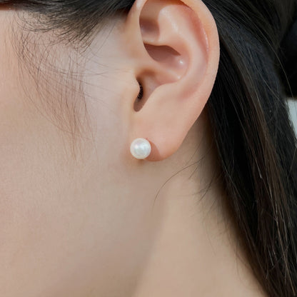 Angela Jewelry]Delicate Pearl Earrings