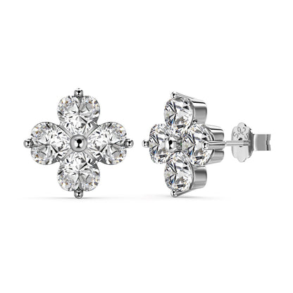 Angela Jewelry]Four-Leaf Clover Ball Earrings