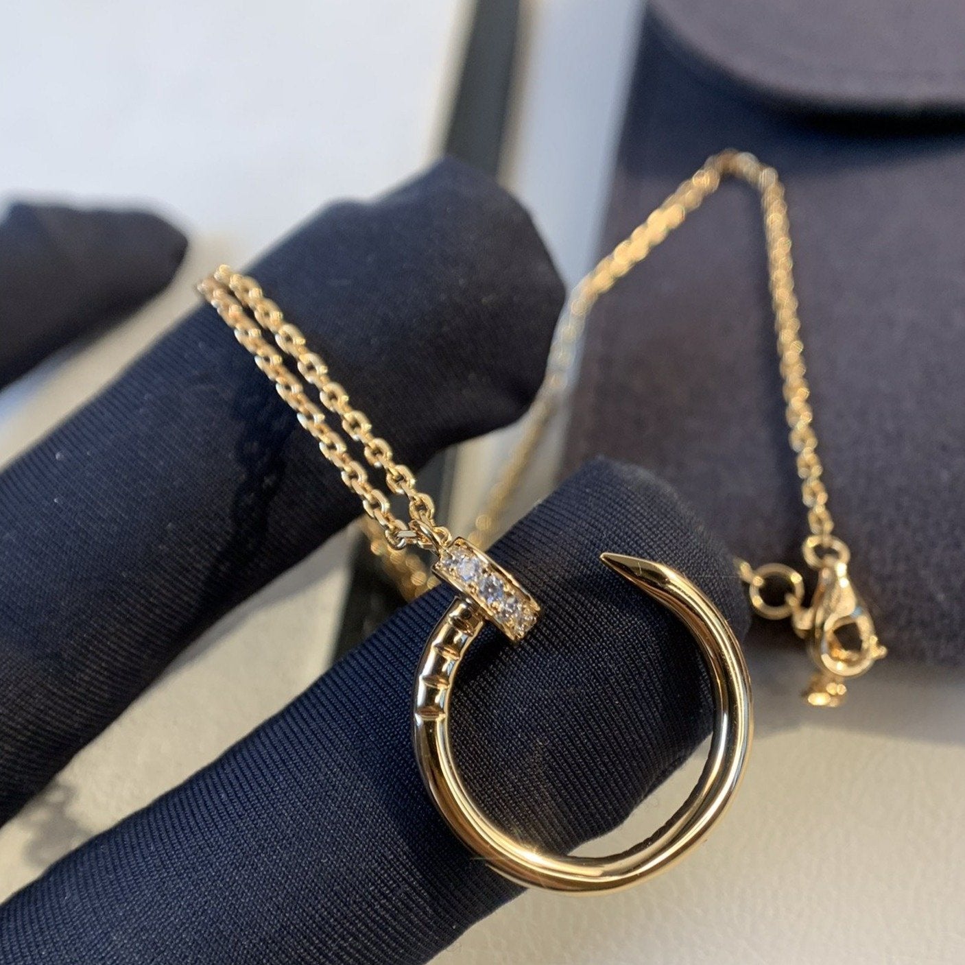 [Angela Jewellery]JUSTE NECKLACE PINK GOLD DIAMONDS