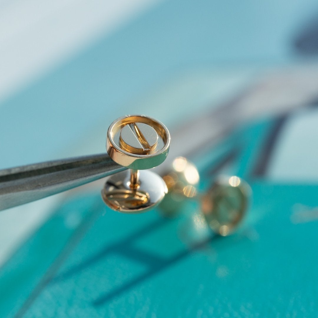 [Angela Jewellery]LOVE EARRINGS PINK GOLD 10MM