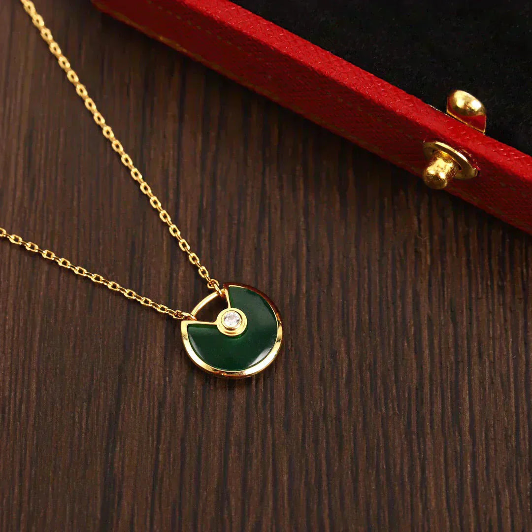 [Angela Jewellery]AMULETTE GOLD MALACHITE NECKLACE