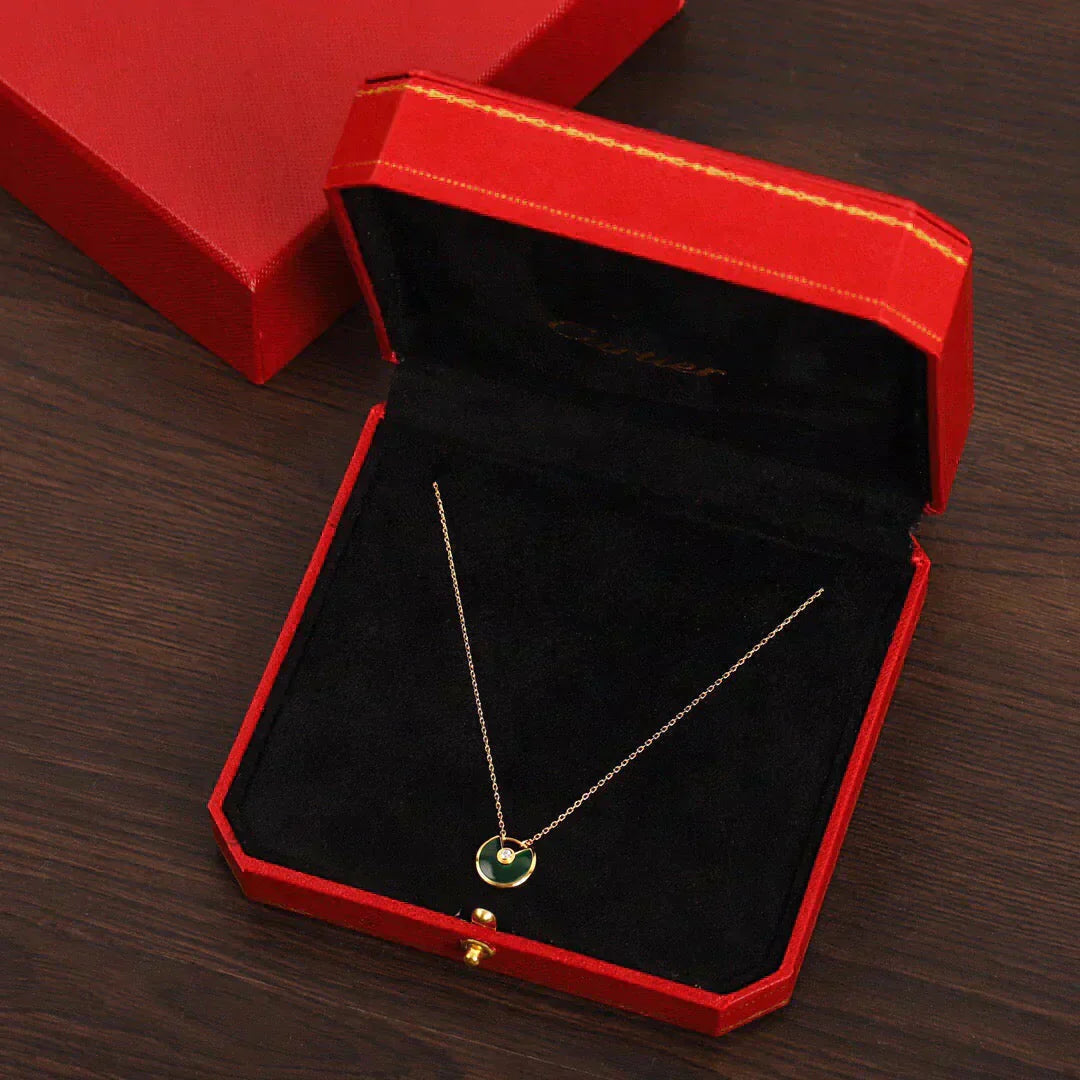 [Angela Jewellery]AMULETTE GOLD MALACHITE NECKLACE