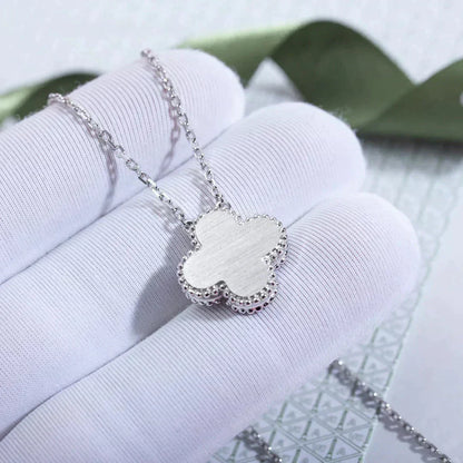 [Angela Jewellery]CLOVER  15MM DIAMOND LASER NECKLACE SILVER