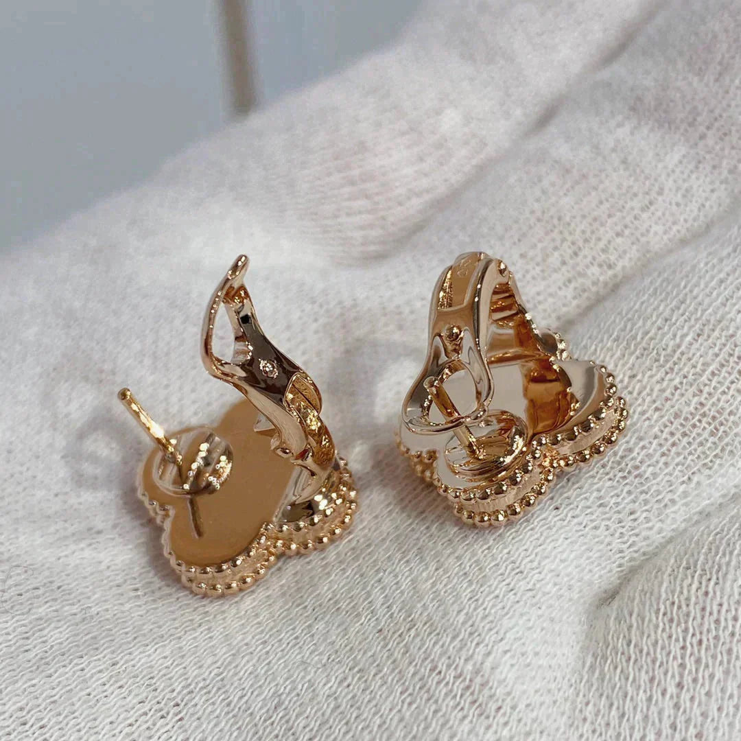 [Angela Jewellery]CLOVER MEDIUM 1 MOTIFS CARNELIAN  DIAMOND earrings