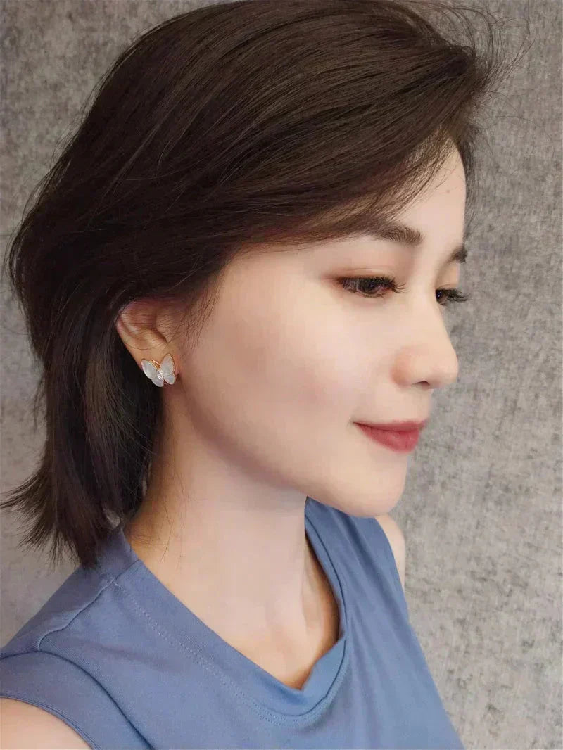 [Angela Jewellery]BUTTERFLY MOP DIAMOND EARRINGS