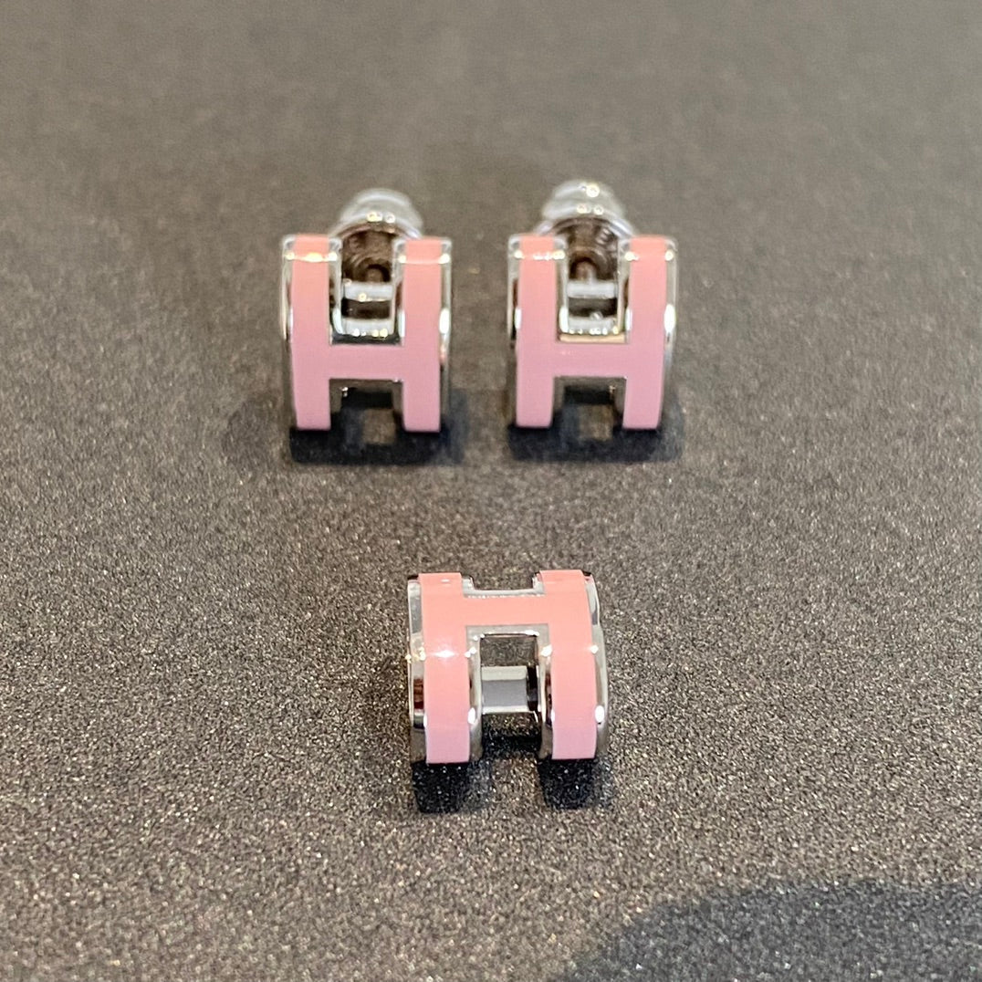 [Angela Jewellery]MINI POP H SILVER EARRINGS PINK
