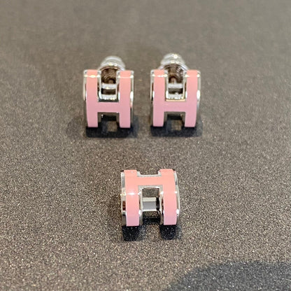 [Angela Jewellery]MINI POP H SILVER EARRINGS PINK