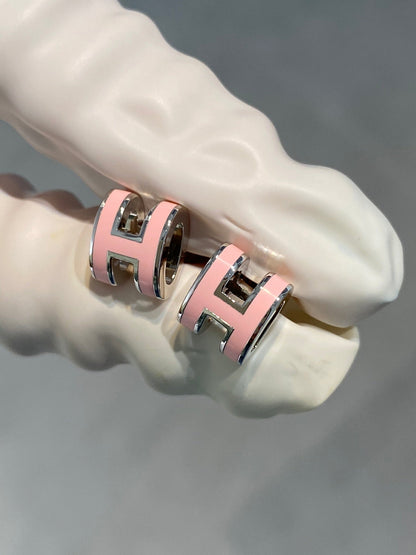 [Angela Jewellery]MINI POP H SILVER EARRINGS PINK