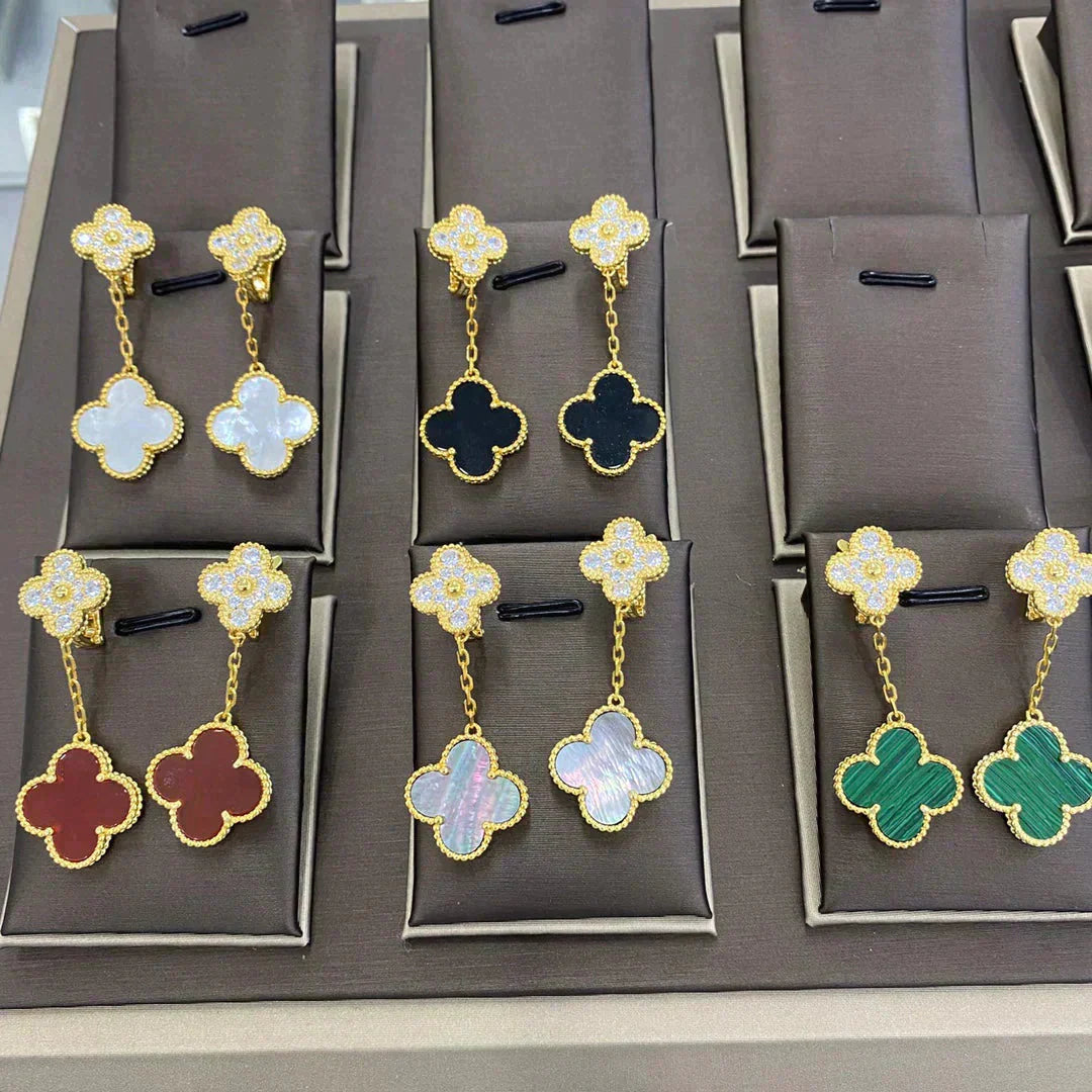 [Angela Jewellery]CLOVER  2 MOTIFS  DIAMOND  EARRINGS (MULTIPLE CHOICESç´