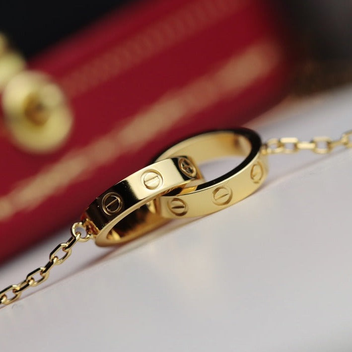 [Angela Jewellery]LOVE NECKLACE DOUBLE RING GOLD