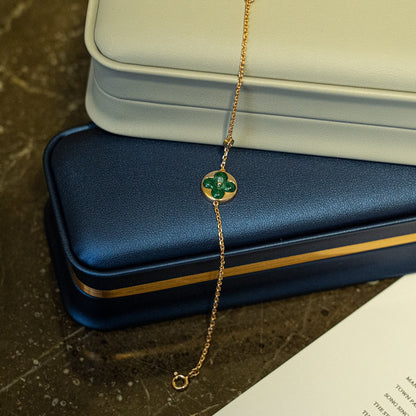 [Angela Jewellery]SUN MALACHITE 1 DIAMOND PINK GOLD BRACELET