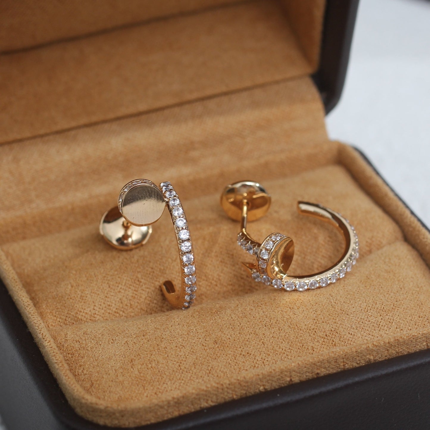 [Angela Jewellery]JUSTE EARRINGS 12.75MM PINK GOLD DIAMOND